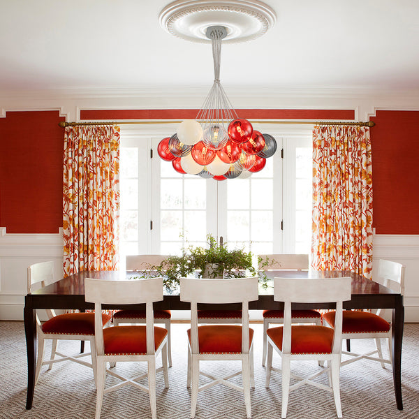 Multi-color Ribbed Glass Cluster Bubble Chandelier