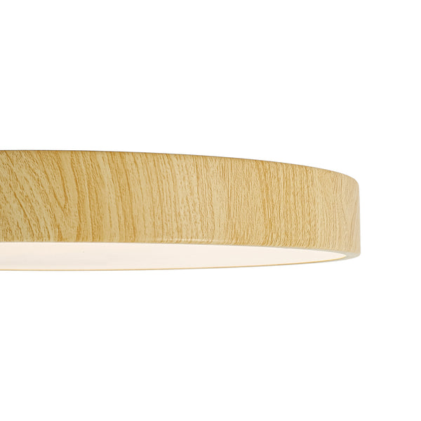 Nordic Faux Wood Grain 5CCT Dimmable LED Round Flush Mount
