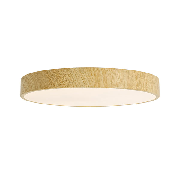 Nordic Faux Wood Grain 5CCT Dimmable LED Round Flush Mount