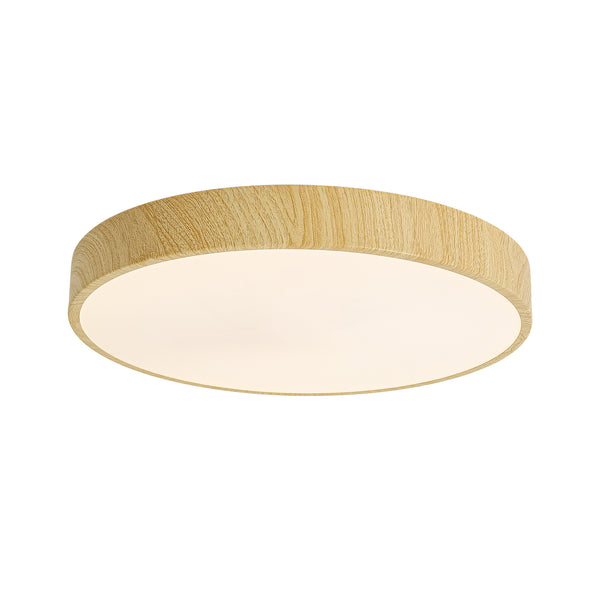 Nordic Faux Wood Grain 5CCT Dimmable LED Round Flush Mount