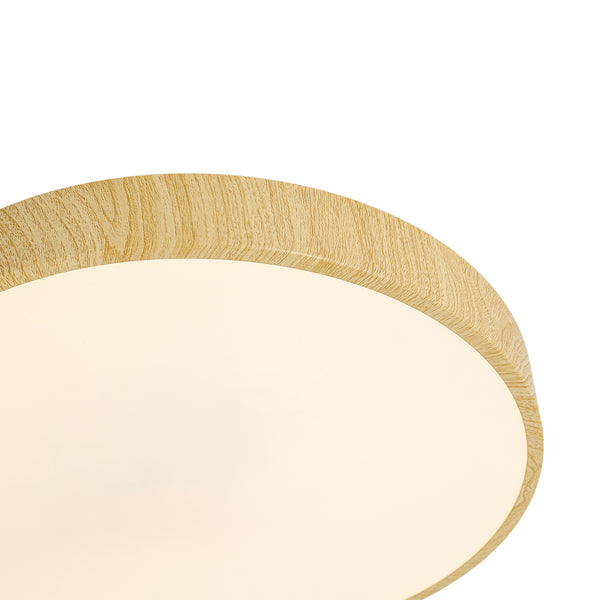 Nordic Faux Wood Grain 5CCT Dimmable LED Round Flush Mount