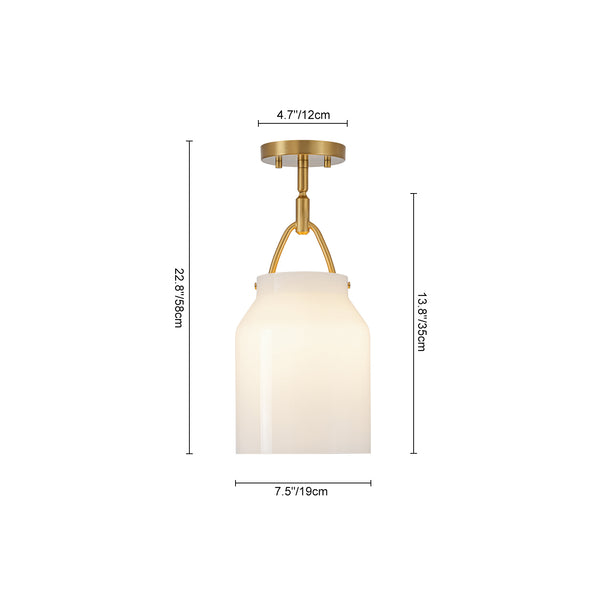 Scandinavia 1-Light Barrel Glass Hanging Kitchen Pendant