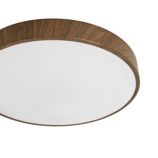 Nordic Faux Wood Grain 5CCT Dimmable LED Round Flush Mount