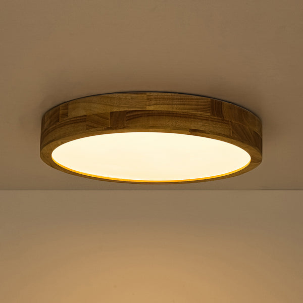 Scandinavia Wooden 5CCT Dimmable LED Round Flush Mount