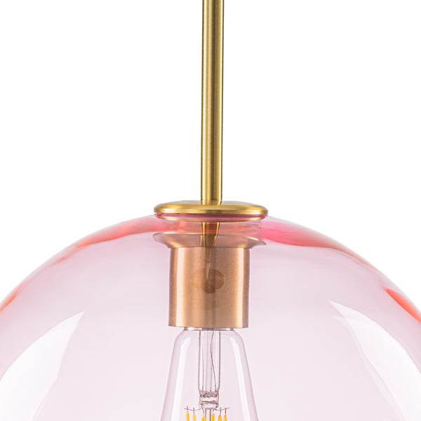 Sculptural Solid Colored Glass Globe Single Pendant
