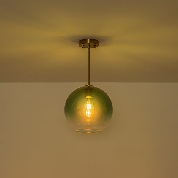 Sculptural Gradient Tinted Glass Globe Single Pendant