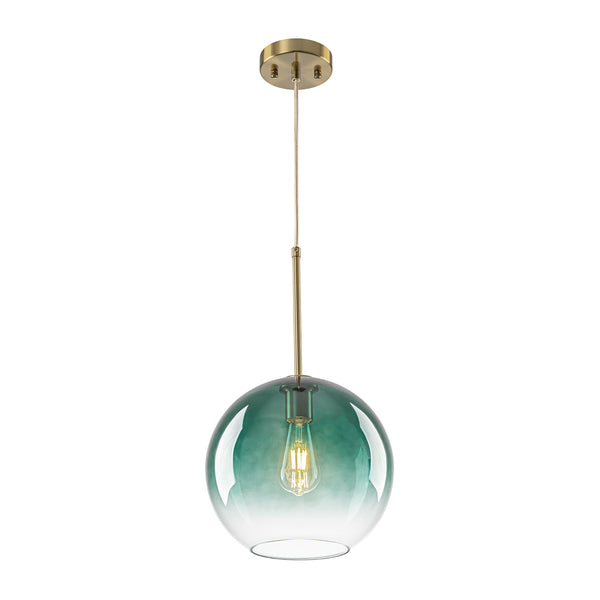 Sculptural Gradient Tinted Glass Globe Single Pendant