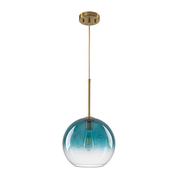 Sculptural Gradient Tinted Glass Globe Single Pendant