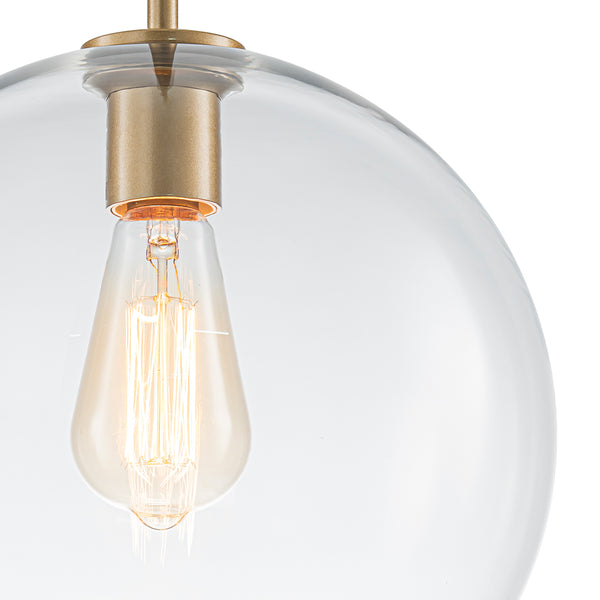 Sculptural Solid Colored Glass Globe Single Pendant