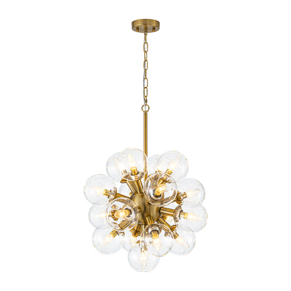 Sleek Modern 17-Light Hand-blown Glass Firework Sphere Chandelier