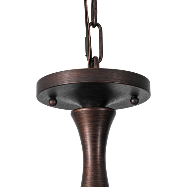 French Country 6-Light Rubbed Bronze Candle-style Semi-flush Chandelier