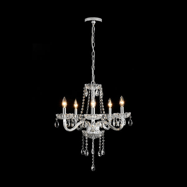 Vintage 5-Light Tassel Crystal Chandelier