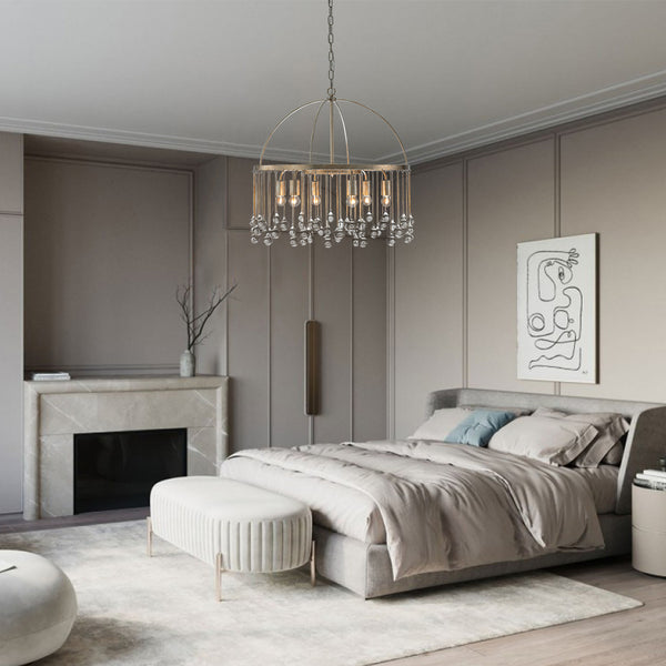 Vintage 6-Light Crystal Water Drop Chandelier