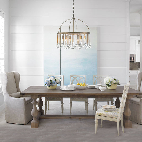 Vintage 6-Light Crystal Water Drop Chandelier