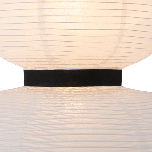 White 1-Light Cotton Paper Shade Lantern Pendant