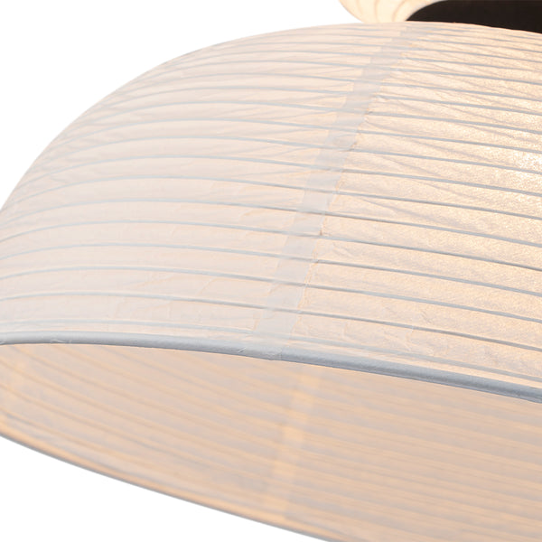 White 1-Light Cotton Paper Shade Lantern Pendant
