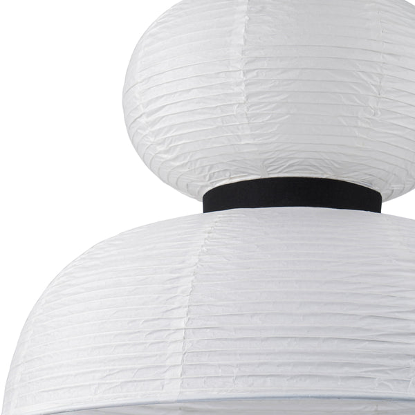 White 1-Light Cotton Paper Shade Lantern Pendant