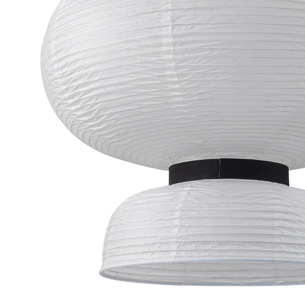 White 1-Light Cotton Paper Shade Lantern Pendant