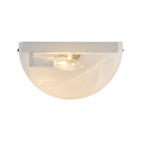 Chandelierias-1-Light Black Alabaster Bell Glass Half-Moon Wall Sconce-Wall Light-Matte Black-2-Pack