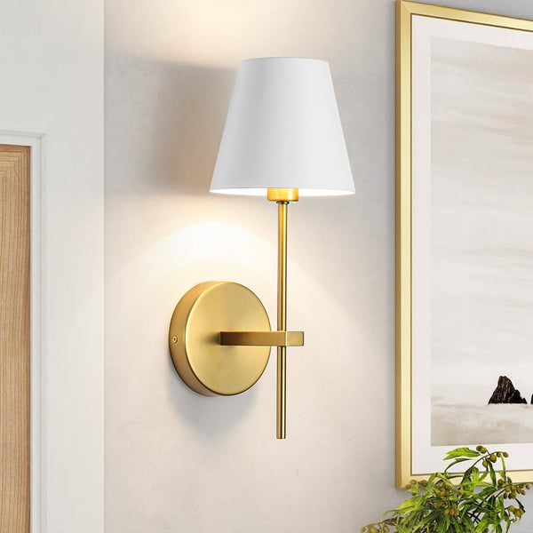 Chandelierias - 1 - Light Contemporary Conical Wall Sconce - Wall Light - Brushed Brass - 1 - Pack