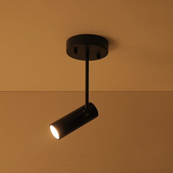 Chandelierias - 1 - Light Dimmable LED Semi - flush Track Lighting Spotlight - Semi Flush - Black - 2 - Pack