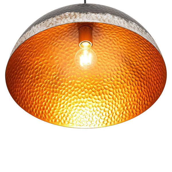 Chandelierias-1-Light Distressed Hammered Domed Pendant-Pendants-15.7 in-