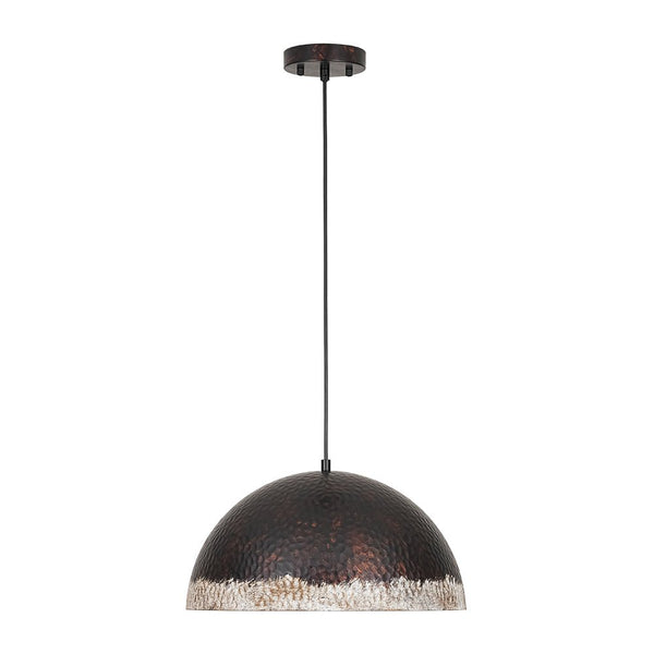 Chandelierias-1-Light Distressed Hammered Domed Pendant-Pendants-15.7 in-