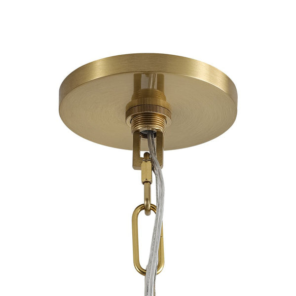 Chandelierias - 1 - Light Lake Blue Long Flared Shade Hanging Pendant - Pendants - Brass & Blue - 2 - Pack