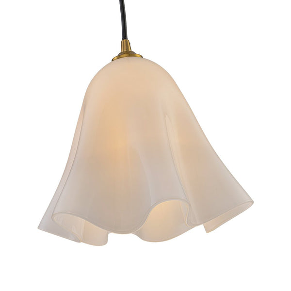 Chandelierias-1-Light Lustrous Tulip Glass Island Pendant-Pendants-Brass-