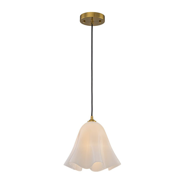 Chandelierias-1-Light Lustrous Tulip Glass Island Pendant-Pendants-Brass-