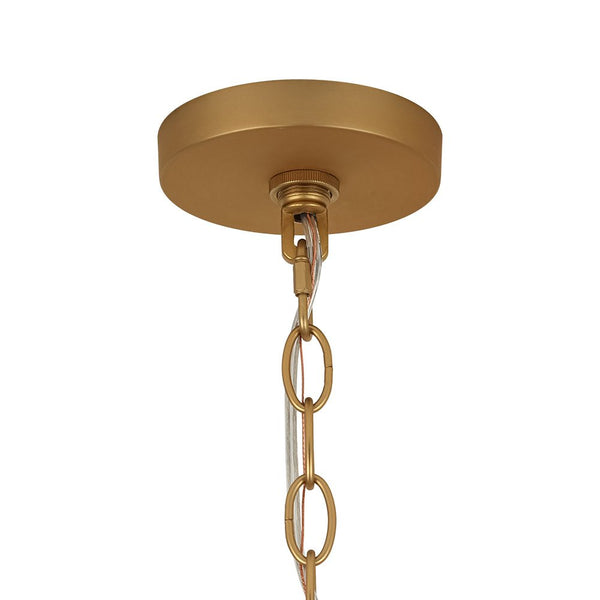 Chandelierias - 1 - Light Modern Clear Leaves Pattern Glass Single Pendant - Pendant - Brass -