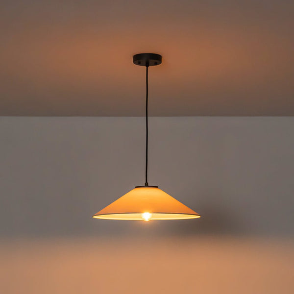 Chandelierias - 1 - Light Modern Mount - shape Linen Shade Single Pendant - Pendant - Large -