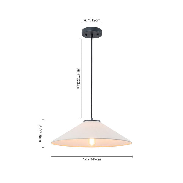 Chandelierias - 1 - Light Modern Mount - shape Linen Shade Single Pendant - Pendant - Large -