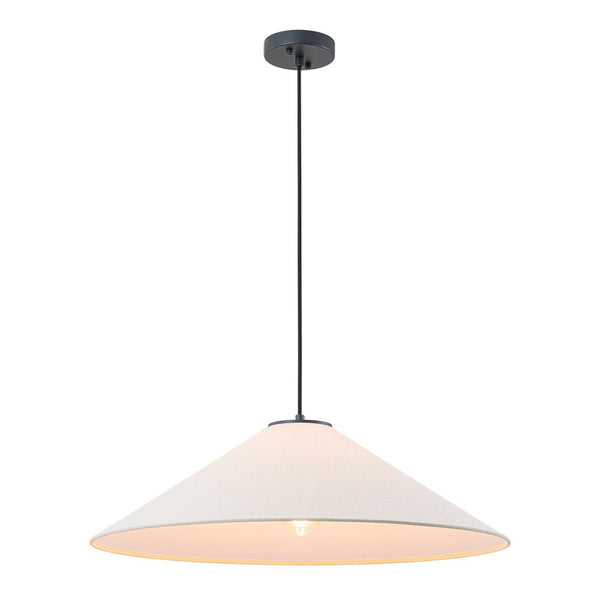 Chandelierias - 1 - Light Modern Mount - shape Linen Shade Single Pendant - Pendant - Large -