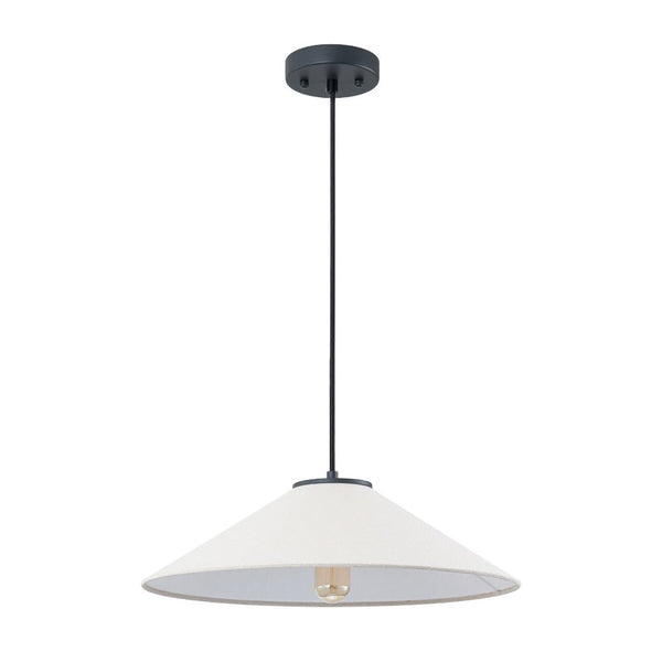 Chandelierias - 1 - Light Modern Mount - shape Linen Shade Single Pendant - Pendant - Large -