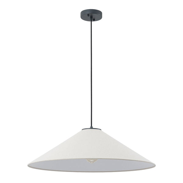 Chandelierias - 1 - Light Modern Mount - shape Linen Shade Single Pendant - Pendant - Large -