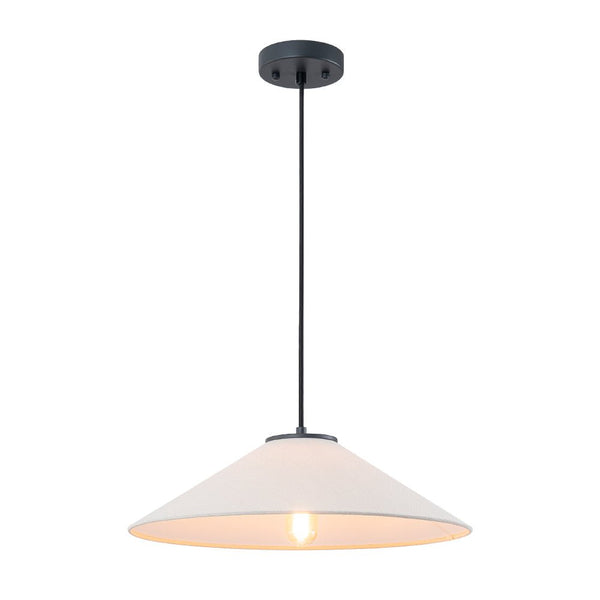 Chandelierias - 1 - Light Modern Mount - shape Linen Shade Single Pendant - Pendant - Large -