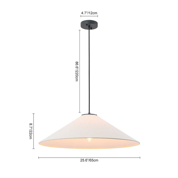 Chandelierias - 1 - Light Modern Mount - shape Linen Shade Single Pendant - Pendant - Large -
