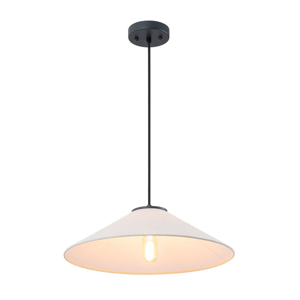 Chandelierias - 1 - Light Modern Mount - shape Linen Shade Single Pendant - Pendant - Large -