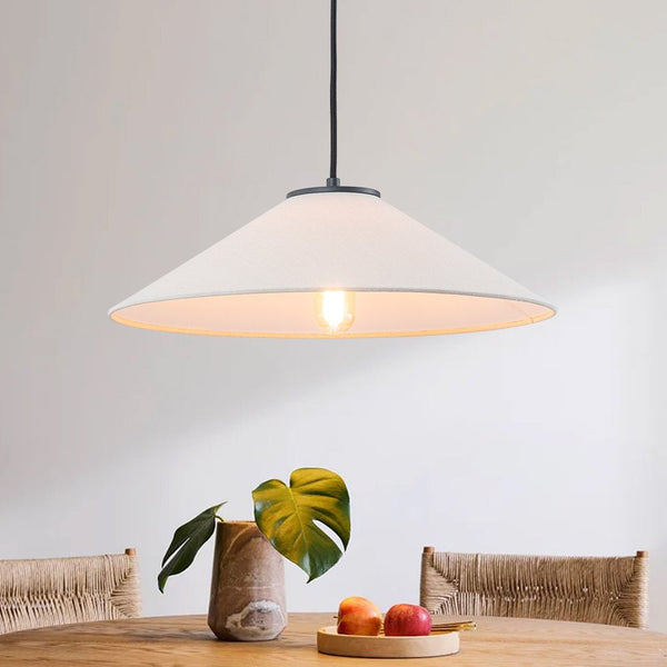 Chandelierias - 1 - Light Modern Mount - shape Linen Shade Single Pendant - Pendant - Small -