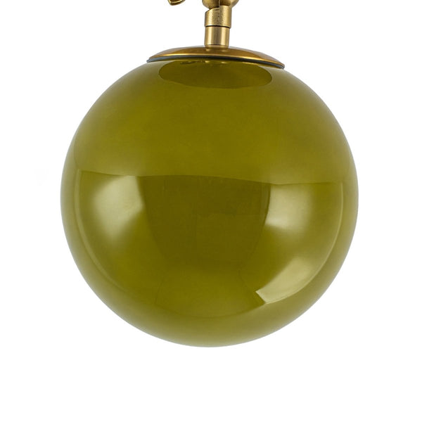 Chandelierias-1-Light Moss Gloss Glass Sphere Semi-flush Mount-Semi Flush-Brass-2-Pack
