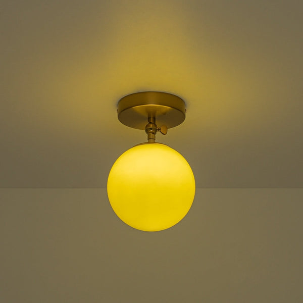 Chandelierias-1-Light Moss Gloss Glass Sphere Semi-flush Mount-Semi Flush-Brass-2-Pack