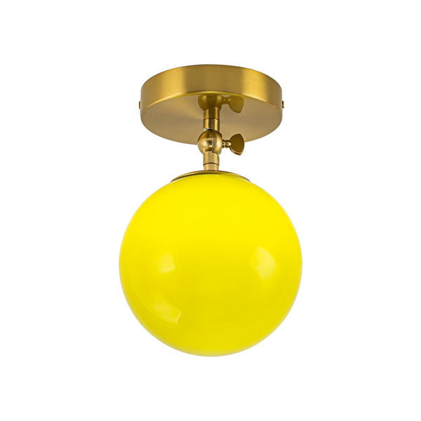 Chandelierias-1-Light Moss Gloss Glass Sphere Semi-flush Mount-Semi Flush-Brass-2-Pack