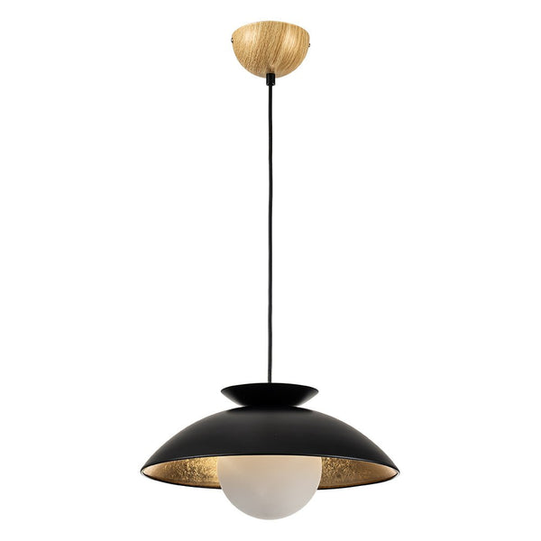 Chandelierias-1-Light Nordic Gold Leaf Dome Pendant-Pendant-White-