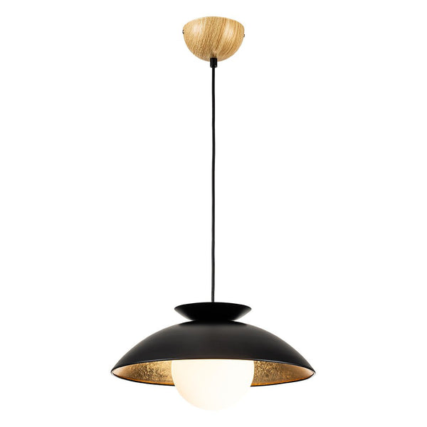 Chandelierias-1-Light Nordic Gold Leaf Dome Pendant-Pendant-White-