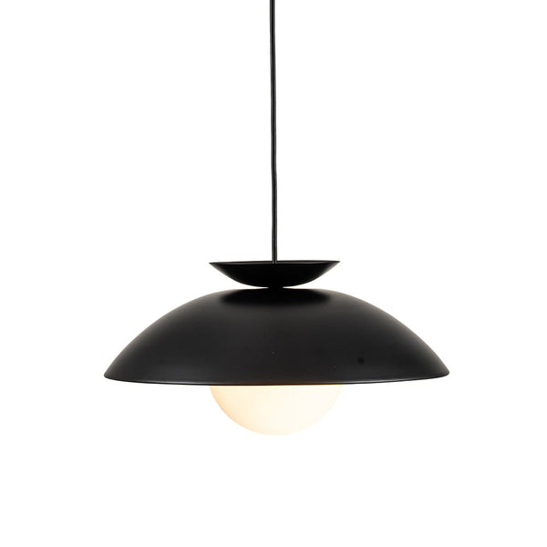 Chandelierias-1-Light Nordic Gold Leaf Dome Pendant-Pendant-White-