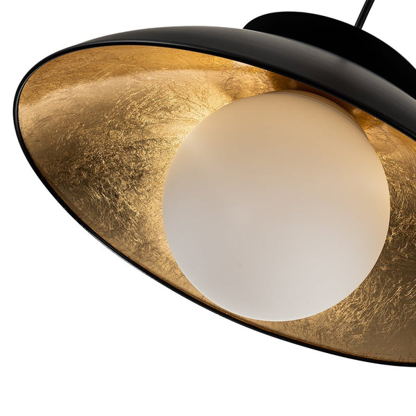 Chandelierias-1-Light Nordic Gold Leaf Dome Pendant-Pendant-White-