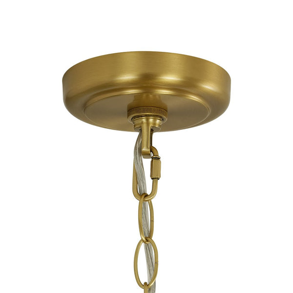 Chandelierias - 1 - Light Oversized Dimmable Metal Dome Pendant - Pendant - Brushed Brass - 15.7in