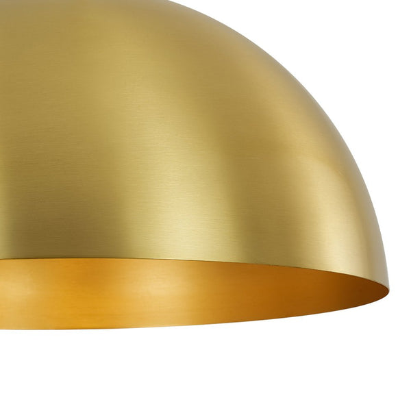 Chandelierias - 1 - Light Oversized Dimmable Metal Dome Pendant - Pendant - Brushed Brass - 15.7in