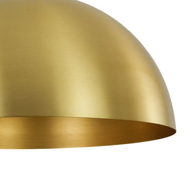 Chandelierias - 1 - Light Oversized Dimmable Metal Dome Pendant - Pendant - Brushed Brass - 15.7in
